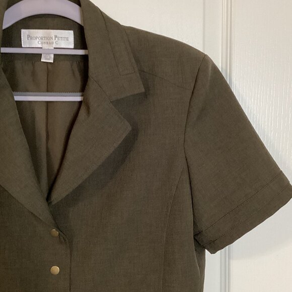 Conrad C Proportion Women's Size 8 Petite Short Sleeve Blazer Jacket Office - Picture 3 of 8